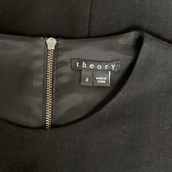 Theory Raneid NC_Jetty Sheath Dress Sz 2 Black Minimalist #226F - Picture 9 of 11